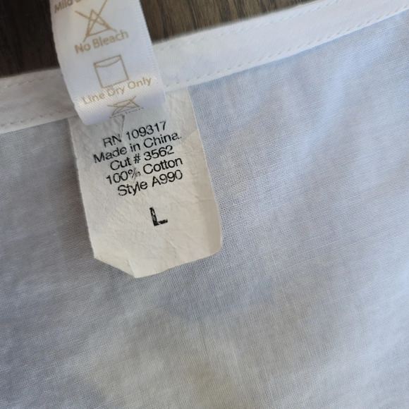 SWIM SYSTEMS 3/4 Sleeve Cover Up DRESS V-Neck Tie White Cotton Beaded Size L - Picture 6 of 13